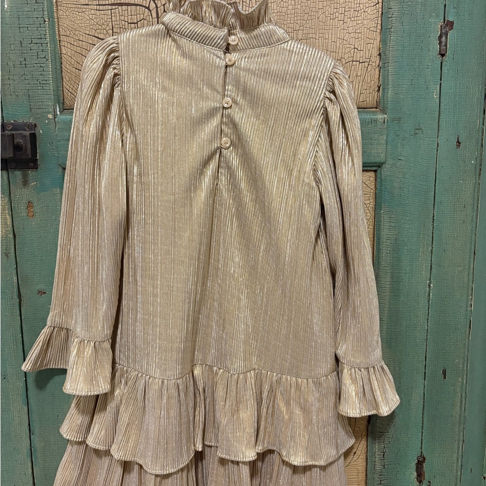 Janie and Jack Gold Formal Kids Dress